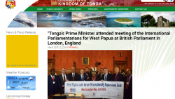 Government of the Kingdom of Tonga support West Papua